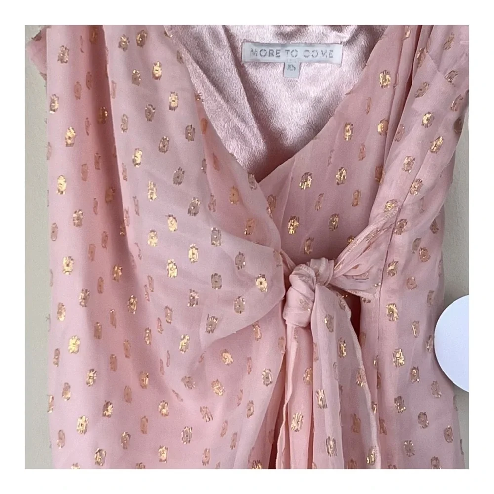 More To Come Dainty Feminine Fairy Ruched Mini Dress Light Pink | XS - Picture 4 of 6